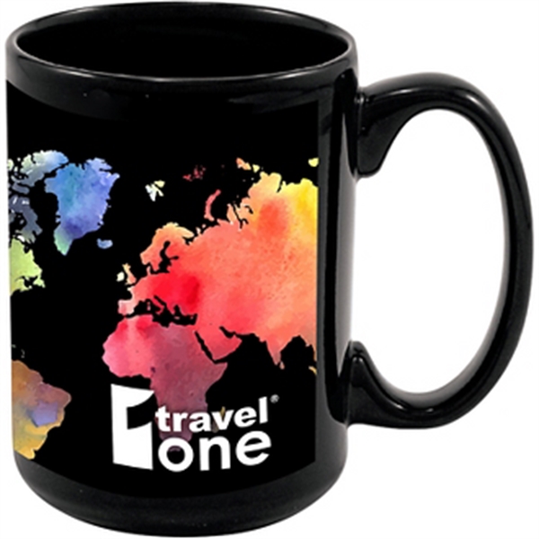 15 oz Full Color Black Stoneware Magna Mug - 15 oz Full Color Black Stoneware Magna Mug - Image 1 of 2