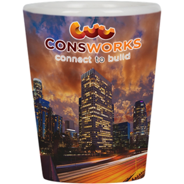 Custom 1.5 oz Full Color Collector Cup/Ceramic Shot Glass