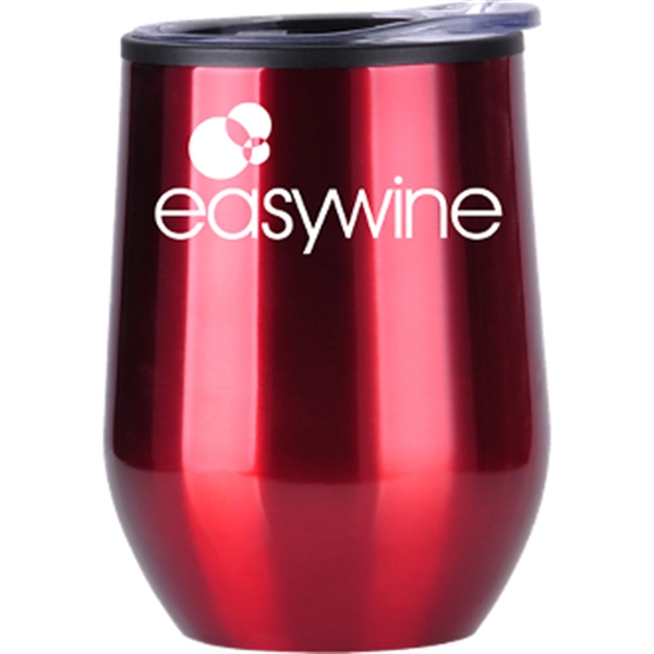 12 oz Stainless Wine Tumbler w/ Plastic Liner - 12 oz Stainless Wine Tumbler w/ Plastic Liner - Image 1 of 5