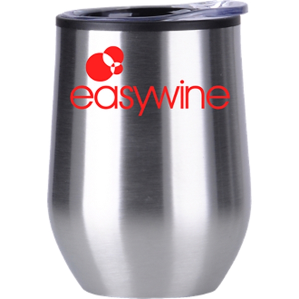 12 oz Stainless Wine Tumbler w/ Plastic Liner - 12 oz Stainless Wine Tumbler w/ Plastic Liner - Image 2 of 5