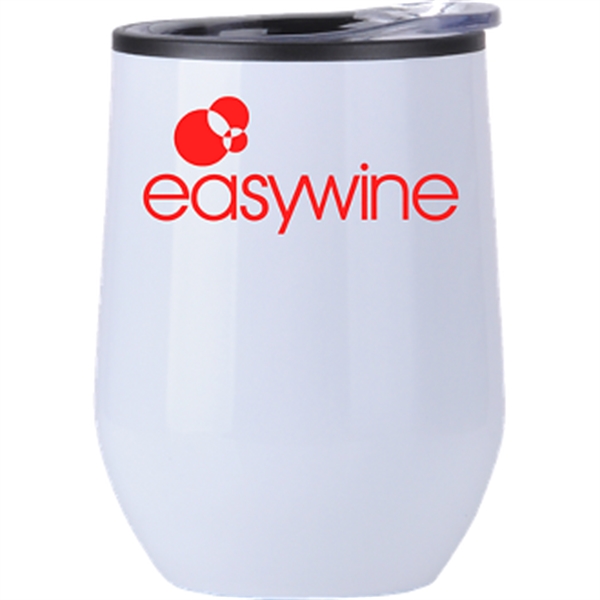 12 oz Stainless Wine Tumbler w/ Plastic Liner - 12 oz Stainless Wine Tumbler w/ Plastic Liner - Image 3 of 5