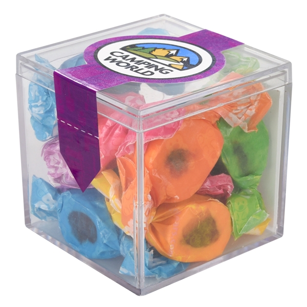 Cube Shaped Acrylic Container With Candy