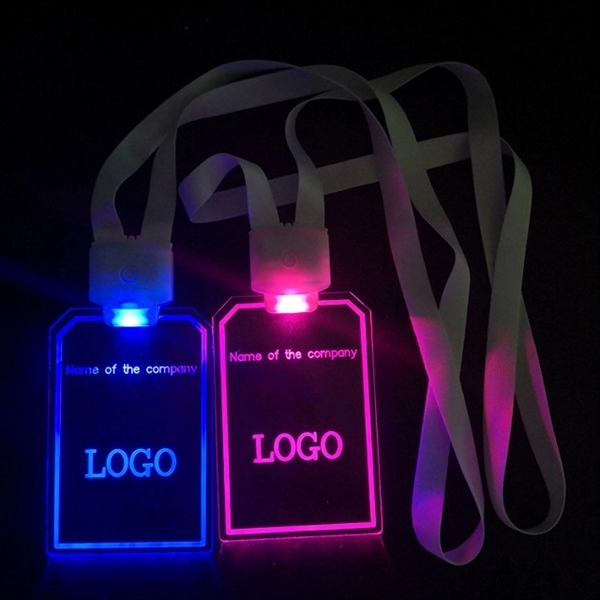Lanyard ID Card with LED Light. One Color, Logo Location
