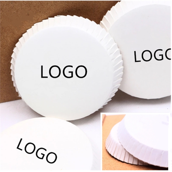 Round White Printed Paper Cover Lid for Glass Cup - Round White Printed Paper Cover Lid for Glass Cup - Image 0 of 7