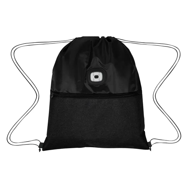 Custom COB Light Up Heathered Drawstring Bag