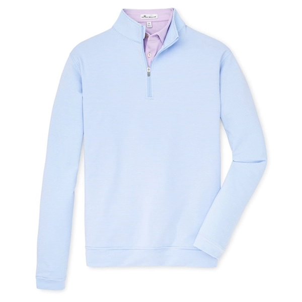 Peter Millar Men's Perth Mini-Stripe Stretch Loop 1/4 Zip - Peter Millar Men's Perth Mini-Stripe Stretch Loop 1/4 Zip - Image 0 of 2