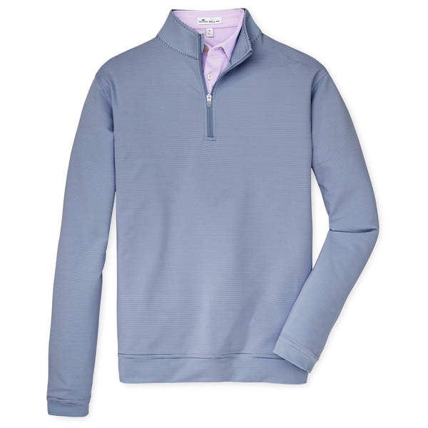 Peter Millar Men's Perth Mini-Stripe Stretch Loop 1/4 Zip - Peter Millar Men's Perth Mini-Stripe Stretch Loop 1/4 Zip - Image 2 of 2