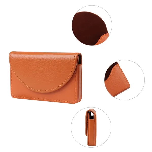 Magnetic Flip Leather Business Card Holder Case