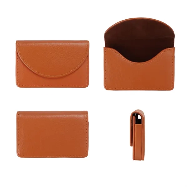 Magnetic Flip Leather Business Card Holder Case