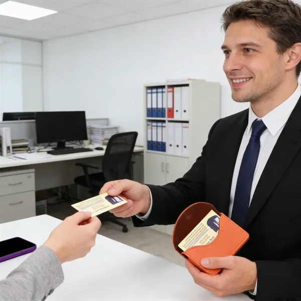 Magnetic Flip Leather Business Card Holder Case