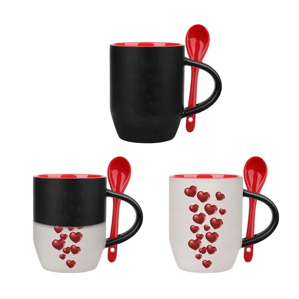 11Oz Magic Color Changing Ceramic Mug With Spoon