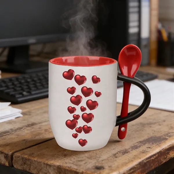 11Oz Magic Color Changing Ceramic Mug With Spoon