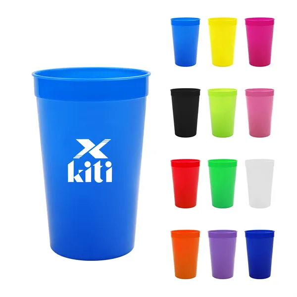 20oz Reusable Plastic Stadium Cup Stackable Water
