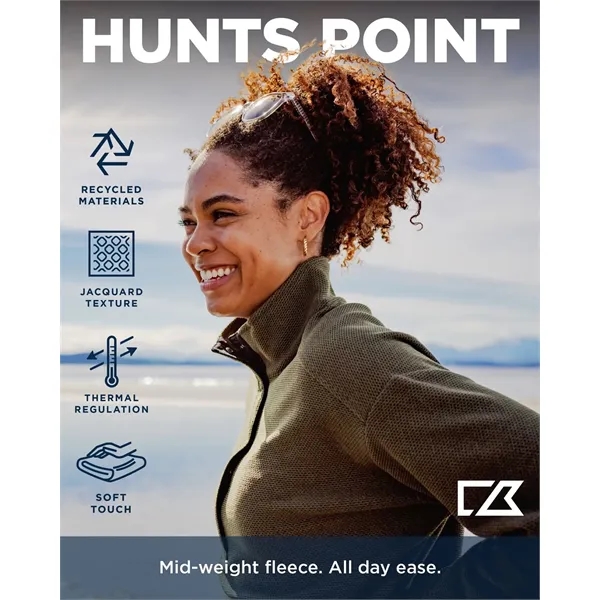 Cutter & Buck Hunts Point Recycled Fleece Mens Hybrid Ful...