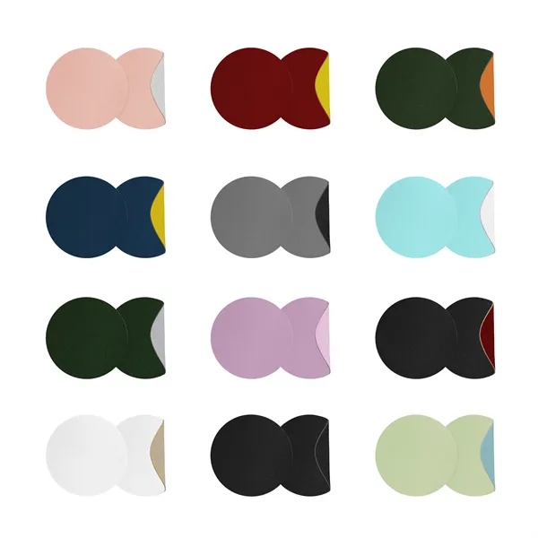 4" Pu Leather Double Sided Color Round Drink Coaster