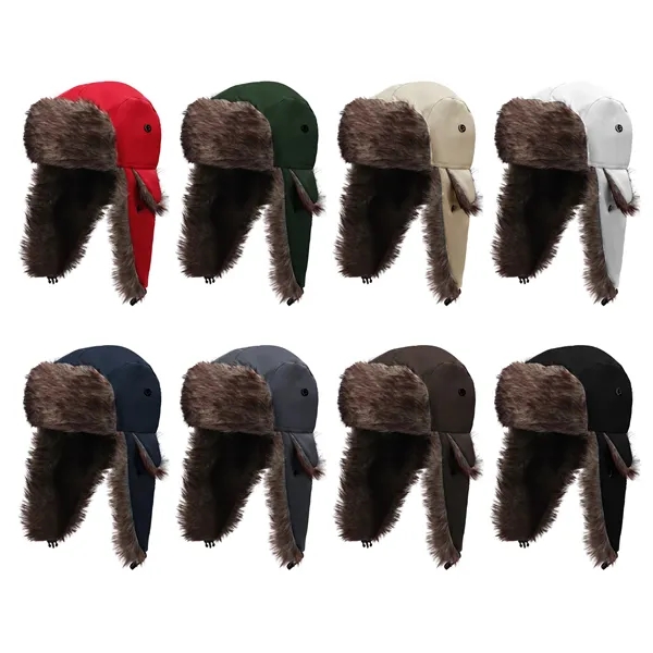 Polyester Warm Winter Trapper Hat W/ Ear Flaps