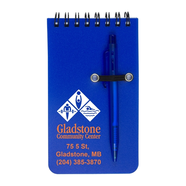 Pocket Sized Spiral Jotter Notepad with Pen - Pocket Sized Spiral Jotter Notepad with Pen - Image 7 of 8