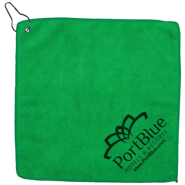 300GSM Microfiber Golf Towel with Metal Grommet and Clip - 300GSM Microfiber Golf Towel with Metal Grommet and Clip - Image 4 of 38