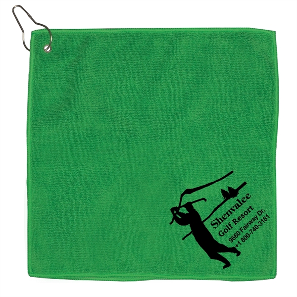 300GSM Microfiber Golf Towel with Metal Grommet and Clip - 300GSM Microfiber Golf Towel with Metal Grommet and Clip - Image 11 of 38