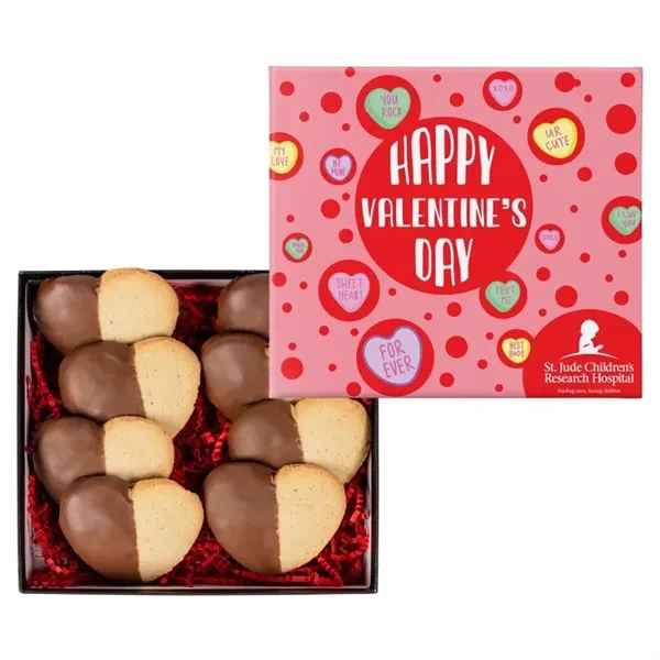 Custom Chocolate Dipped Heart Cookie in Gift Box