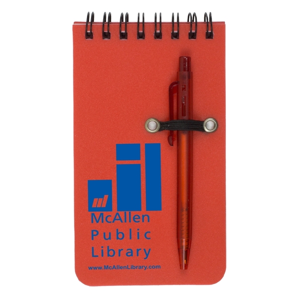 Custom MONTEREY Pocket Sized Spiral Jotter Notepad Notebook w/ Pen