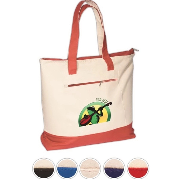 Zippered Cotton Boat Tote - Zippered Cotton Boat Tote - Image 0 of 6