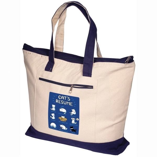 Zippered Cotton Boat Tote - Zippered Cotton Boat Tote - Image 2 of 6