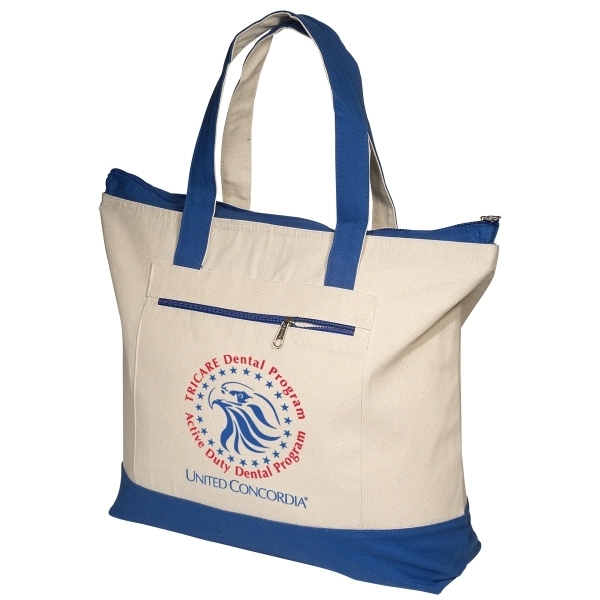 Zippered Cotton Boat Tote - Zippered Cotton Boat Tote - Image 4 of 6