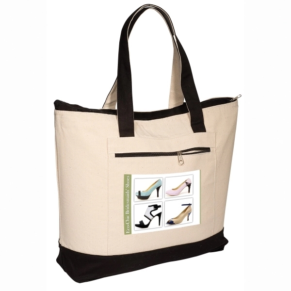 Zippered Cotton Boat Tote - Zippered Cotton Boat Tote - Image 5 of 6