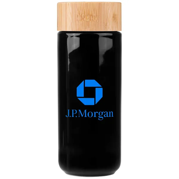 10oz. Double-Wall Ceramic Bottle with Bamboo Screw-Top Lid