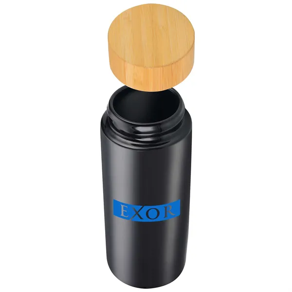 10oz. Double-Wall Ceramic Bottle with Bamboo Screw-Top Lid