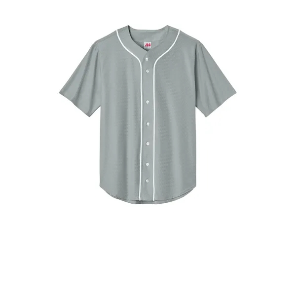 A4 Short Sleeve Full-Button Baseball Top