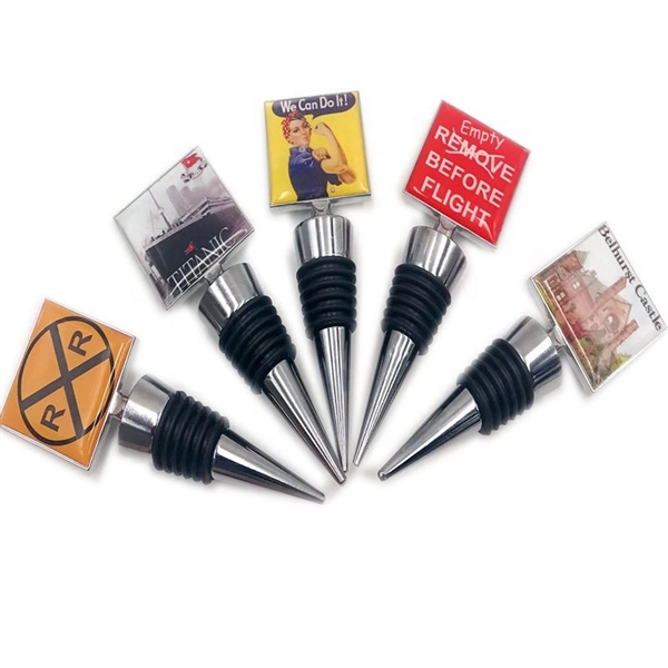 Metal Savor Wine Bottle Stopper - Full Color Top - Metal Savor Wine Bottle Stopper - Full Color Top - Image 1 of 1