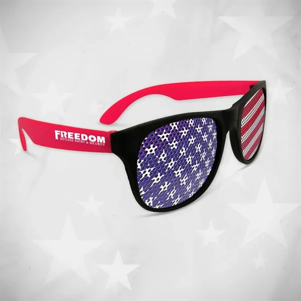 American Flag Neon Red Billboard Sunglasses - American Flag Neon Red Billboard Sunglasses - Image 1 of 2