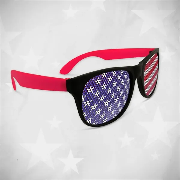 American Flag Neon Red Billboard Sunglasses - American Flag Neon Red Billboard Sunglasses - Image 2 of 2