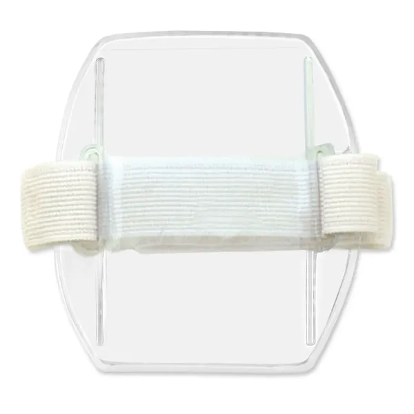 Vertical ArmBand Style Clear Vinyl Badge Holders with Strap - Vertical ArmBand Style Clear Vinyl Badge Holders with Strap - Image 4 of 4