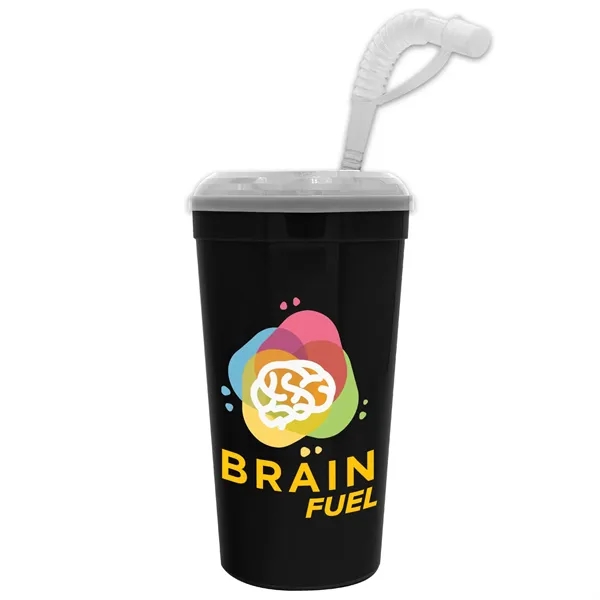 Garyline® Supersize Stadium Cup with Straw Lid - 32 oz.