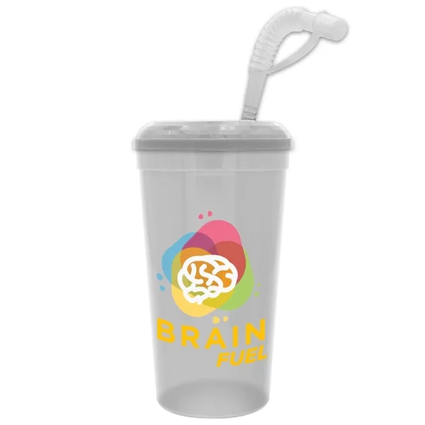 Garyline® Supersize Stadium Cup with Straw Lid - 32 oz.
