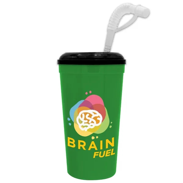 Garyline® Supersize Stadium Cup with Straw Lid - 32 oz.