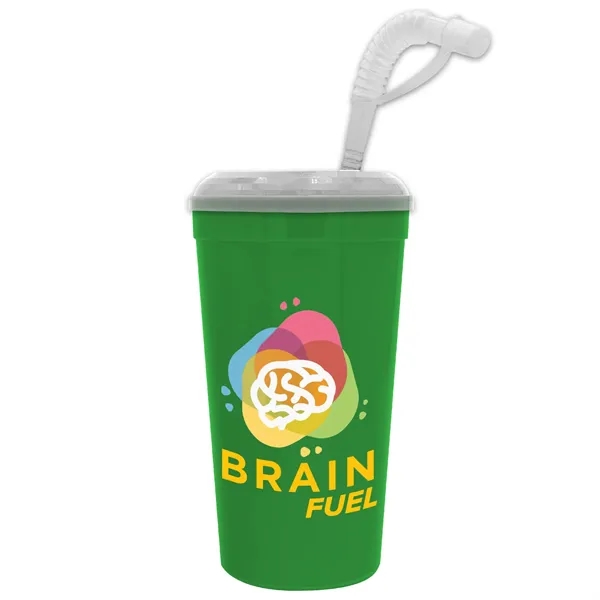 Garyline® Supersize Stadium Cup with Straw Lid - 32 oz.