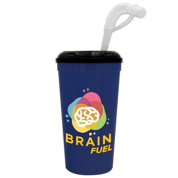 Garyline® Supersize Stadium Cup with Straw Lid - 32 oz.