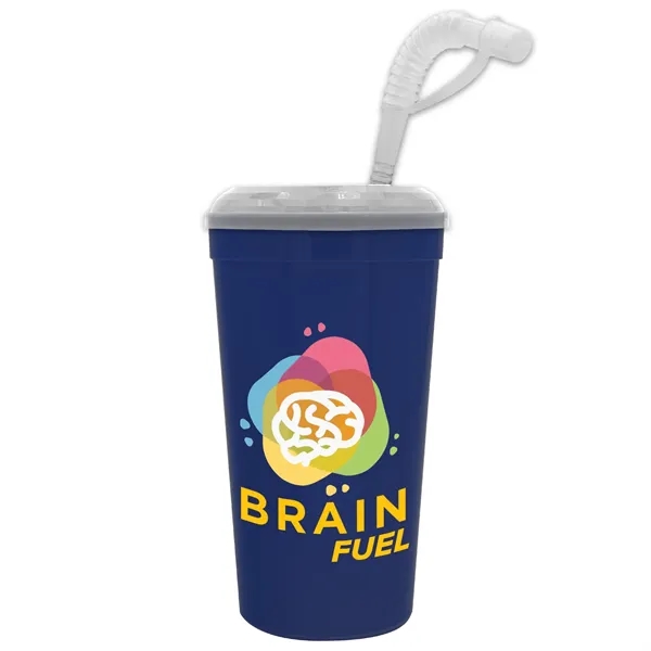 Garyline® Supersize Stadium Cup with Straw Lid - 32 oz.