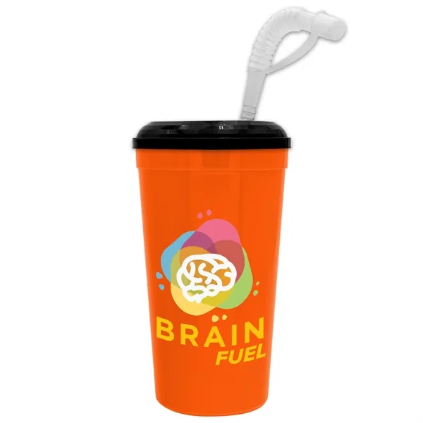 Garyline® Supersize Stadium Cup with Straw Lid - 32 oz.