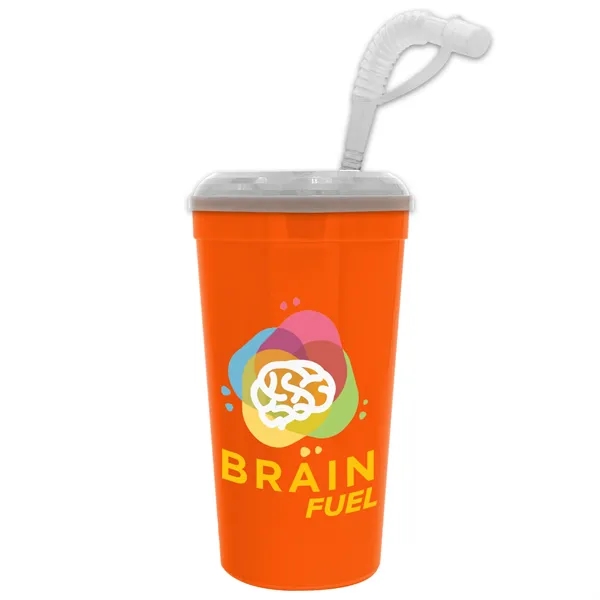 Garyline® Supersize Stadium Cup with Straw Lid - 32 oz.
