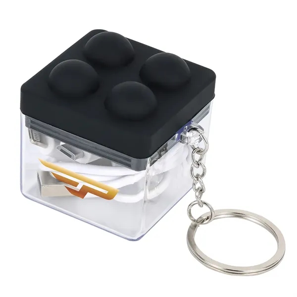 Custom Push Pop Charging Cable with Keyring & Screen Cleaner