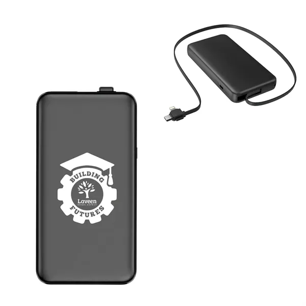 UL Listed 10,000 mAh Power Bank With Extension Cable