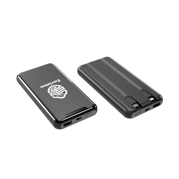 UL Listed 10,000 mAh Power Bank With Cables