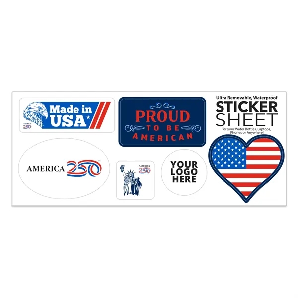 Custom America 250 TM Select Your Sticker Sheet / 4 Stock Layouts