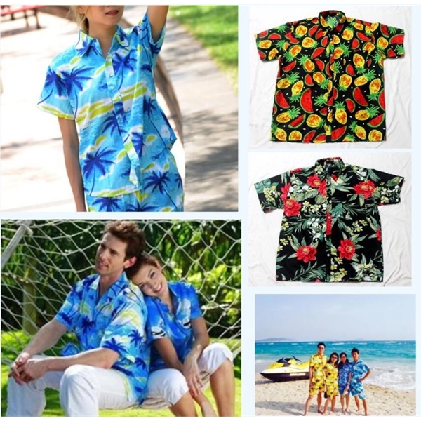 Unisex full color  Imprinted Hawaiian Camp Beach Shirt - Unisex full color  Imprinted Hawaiian Camp Beach Shirt - Image 0 of 22