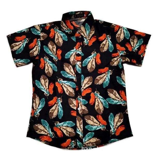 Unisex full color  Imprinted Hawaiian Camp Beach Shirt - Unisex full color  Imprinted Hawaiian Camp Beach Shirt - Image 5 of 22